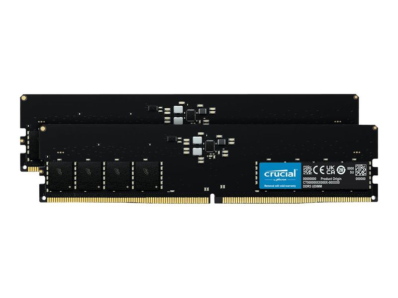 Crucial - DDR5 - kit - 64 GB: 2 x 32 GB - DIMM 288-pin - 5600 MHz / PC5-44800 - CL46 - 1.1 V - unbuffered - non-ECC