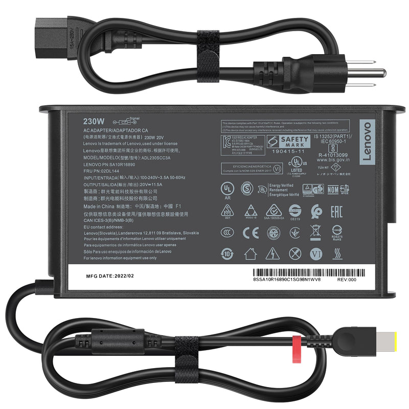 230W Gaming AC Adapter for Lenovo Legion Y7000 Y9000K Y520 R720. Lenovo slim connector.  EU power cable