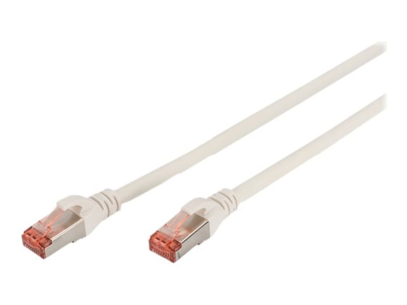 DIGITUS Patchkabel Cat6 S/FTP 2xRJ45 1.0m weiß Hebelschutz
