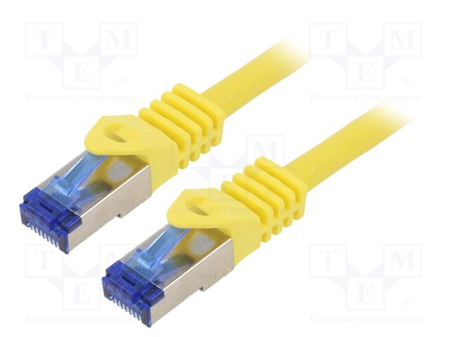Patch cable Cat.6A S/FTP Ultraflex GHMT certified, yellow 0.25m