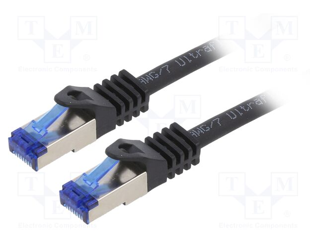 Patchkabel CAT6a RJ45 S/FTP 0,25m Black LogiLink UltraFlex