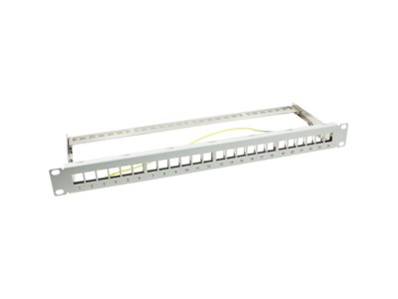 Patchpannel Keystone 24 Port 1 HE shielded. grey LogiLink