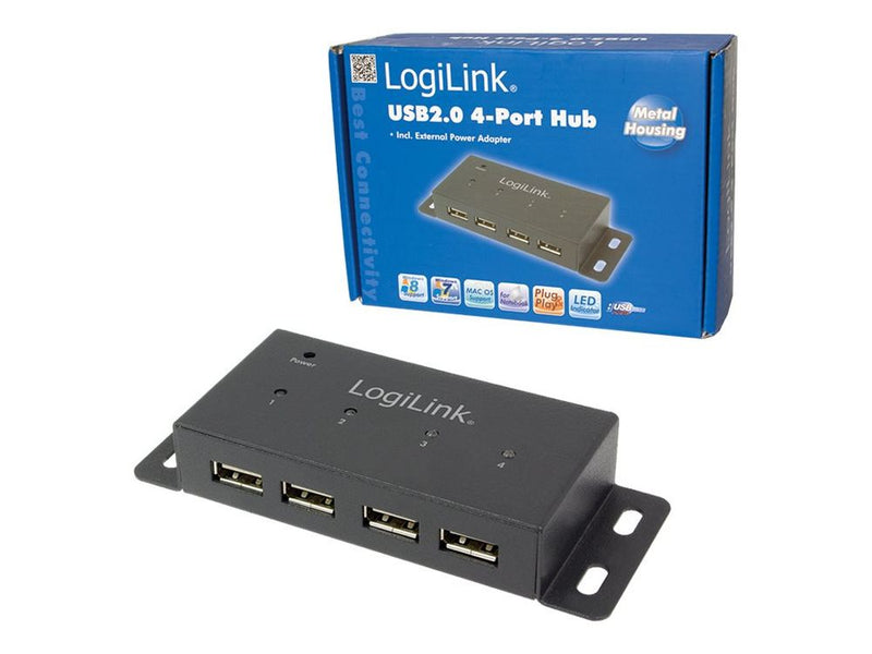 LogiLink UA0141A USB 2.0 HUB 4-Port 4xUSB 2.0 montierbar