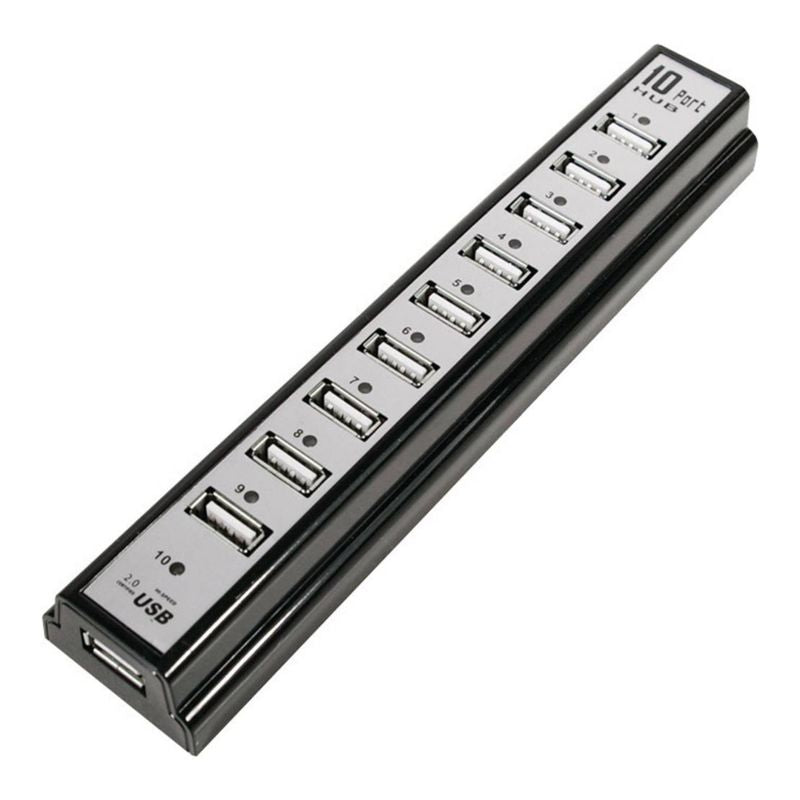 USB2.0 HUB 10Port LogiLink aktiv mit Netzteil Black