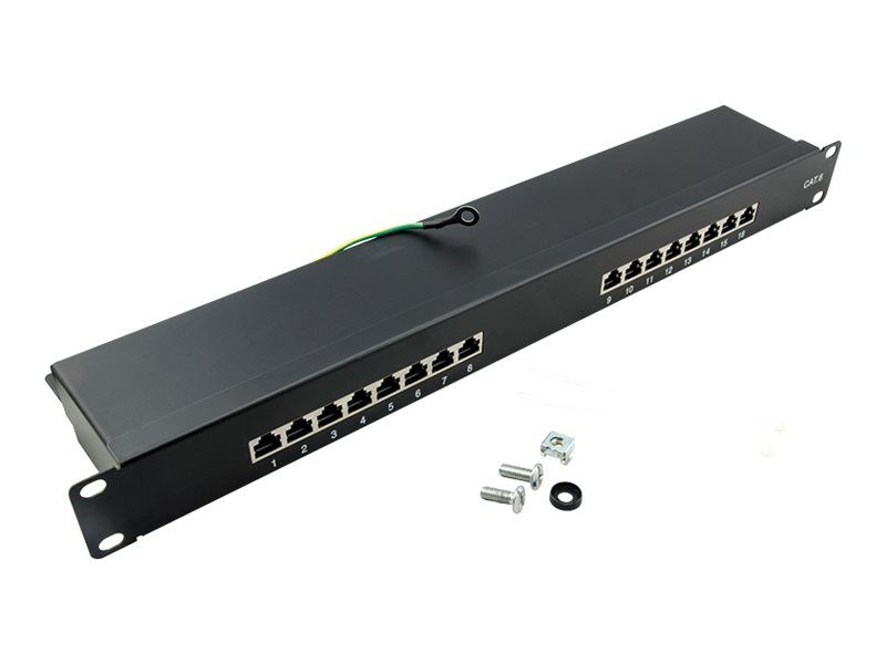 Patchpannel 19 16 Port Cat6 STP black EconLine Logilink