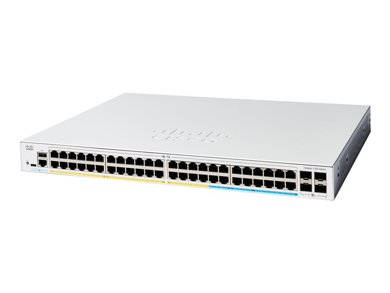 Cisco Catalyst 1300-48T-4X - Switch - L3 - Managed - 48 x 10/100/1000Base-T + 4 x 10 Gigabit SFP+ - Rack-montagefähig