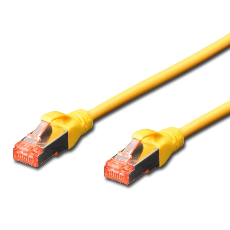 DIGITUS Patchkabel Cat6 S/FTP 2xRJ45 0.5m gelb Hebelschutz Polybeutel