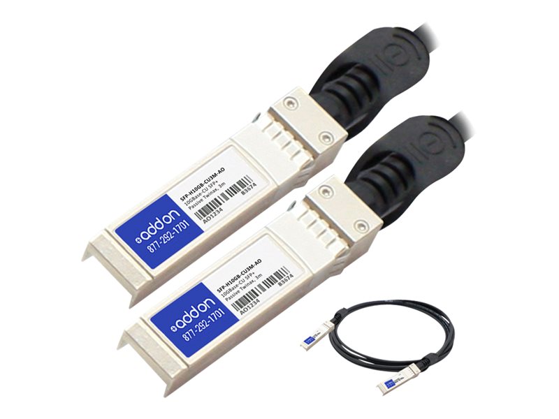 AddOn 3m Cisco Compatible SFP+ DAC - 10GBase direct attach cable - SFP+ (M) to SFP+ (M) - 3 m - twinaxial - passive - for Cisco 250 Series, Catalyst 2