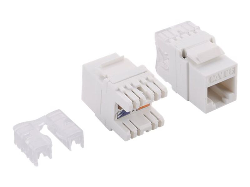 Keystone RJ45 Buchse Cat.6 UTP 180° Punch down, white LogiLink