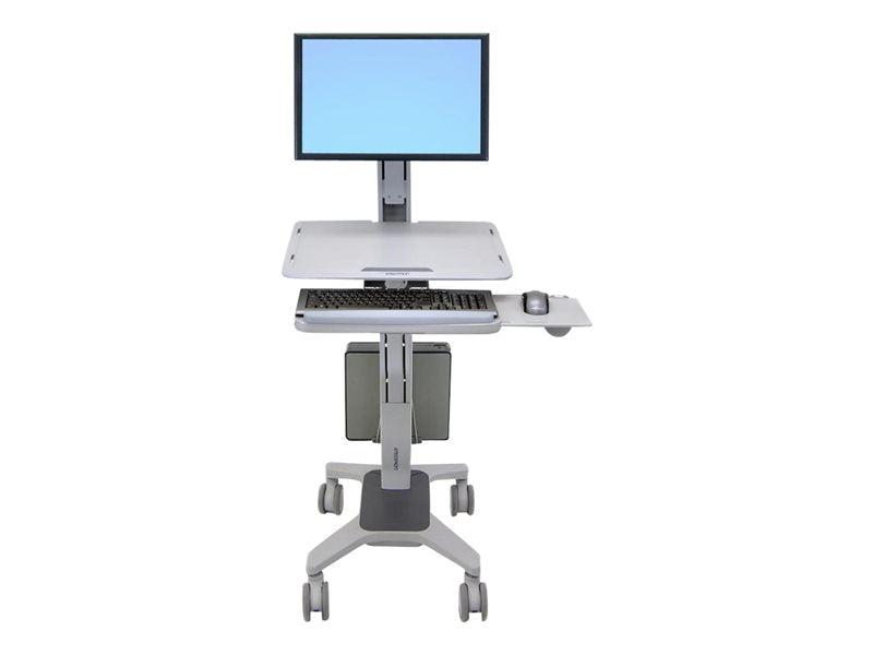 Ergotron WorkFit C-Mod Single Display Sit-Stand Workstation - Cart for LCD display / keyboard / mouse / CPU - plastic, aluminium, steel - two-tone gre