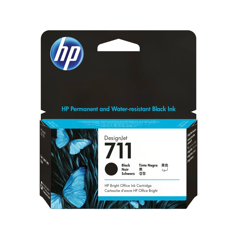 HP 711 - CZ129A - 1 x Schwarz - Tintenpatrone - Für DesignJet T120 ePrinter, T520 ePrinter