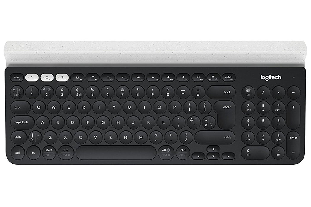 Logitech K780 Multi-Device - Keyboard - wireless - Bluetooth, 2.4 GHz - UK - white