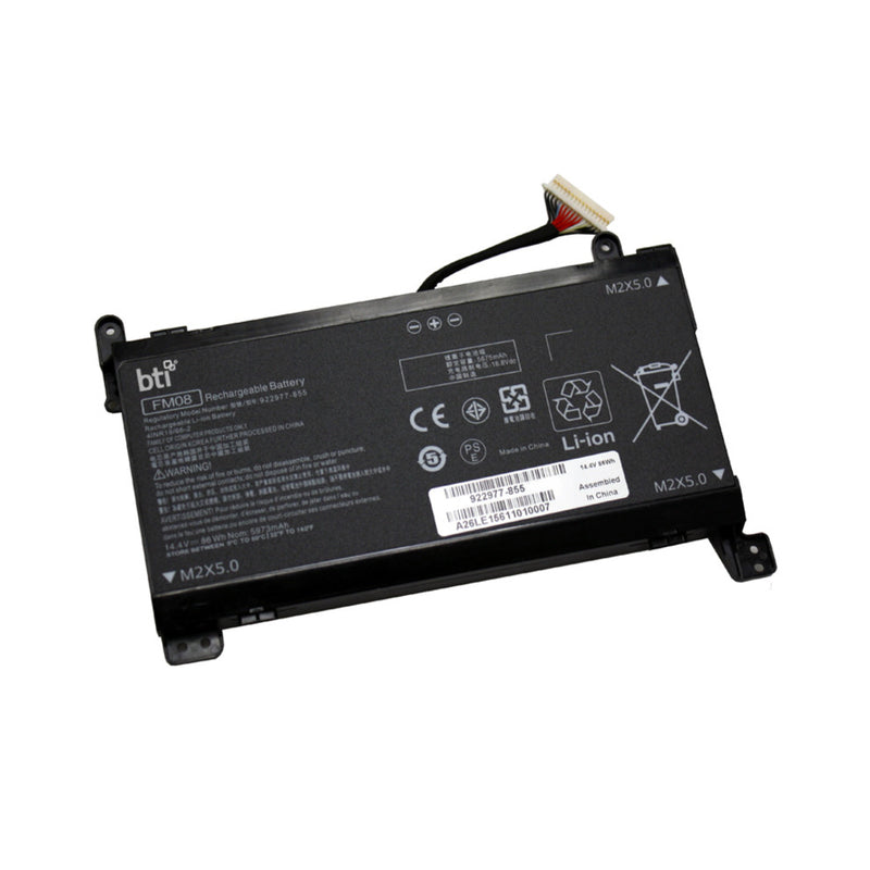 BTI 86Wh 8 cell HSTNN-LB7B compatible battery for HP - 16 pin connector - COMPAQ OMEN 17-AN198MS OMEN 17-AN190NR OMEN 17-AN188NR OMEN 17-AN179WM OMEN