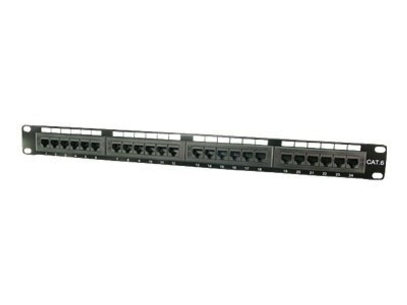 Patchpannel 19 24 Port Cat6 UTP black EconLine Logilink
