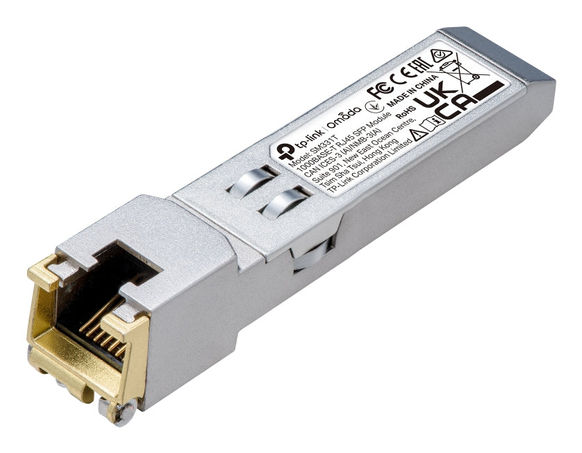 TP-Link TL-SM331T V1 - SFP (mini-GBIC) transceiver module - 1GbE - over CAT 5e - 1000Base-T - RJ-45 - up to 100 m - for JetStream TL-SG3452XP V1