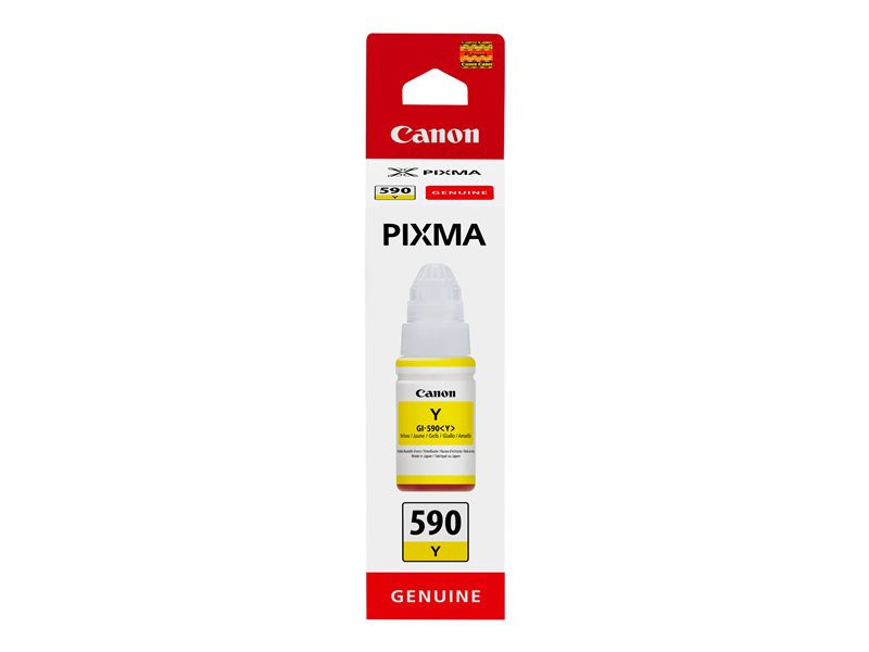 Canon GI 590 Y - 70 ml - yellow - original - ink refill - for PIXMA G1500, G1501, G1510, G2500, G2501, G2510, G3500, G3501, G3510, G4410, G4500, G4511