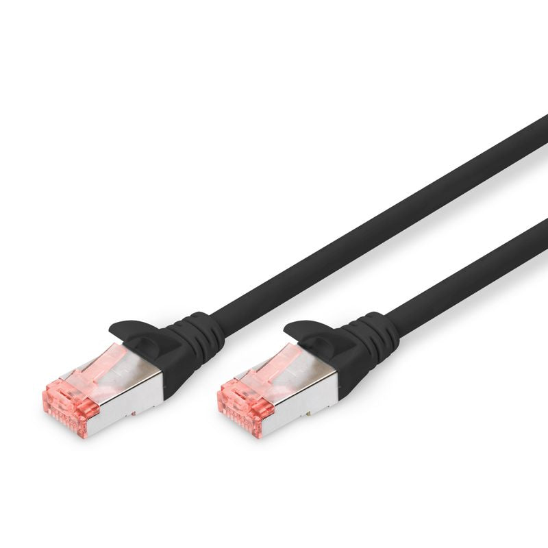 DIGITUS Patchkabel Cat6 S/FTP 2xRJ45 3.0m schw Hebelschutz Polybeutel