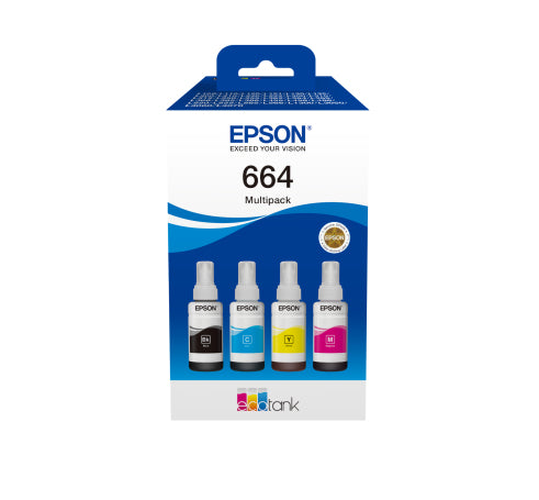 Epson EcoTank 664 - 4-pack - black, magenta, cyan, yellow - original - ink tank - for Epson L380, L395, L495, EcoTank ET-2650, L1455, L656, EcoTank IT