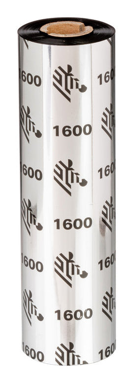 Zebra 1600 Wax - Black - 110 mm x 450 m - Ribbon