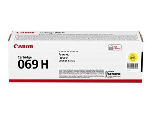 Canon 069H - High Yield - yellow - original - box - toner cartridge - for i-SENSYS LBP673Cdw, LBP673dw, MF752Cdw, MF754Cdw