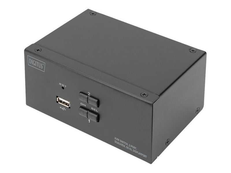 DIGITUS KVM-Switch 2 Port Dual Display 4K DisplayPort