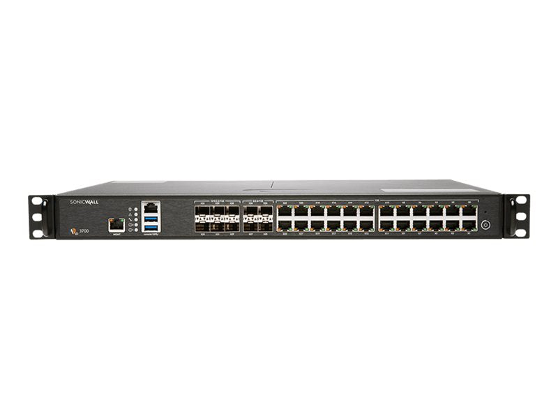 SonicWall NSa 3700 - High Availability - security appliance - 10GbE, 5GbE - 1U - rack-mountable