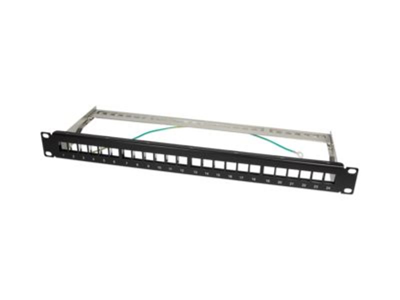 Patchpannel Keystone 24 Port 1 HE shielded, black LogiLink