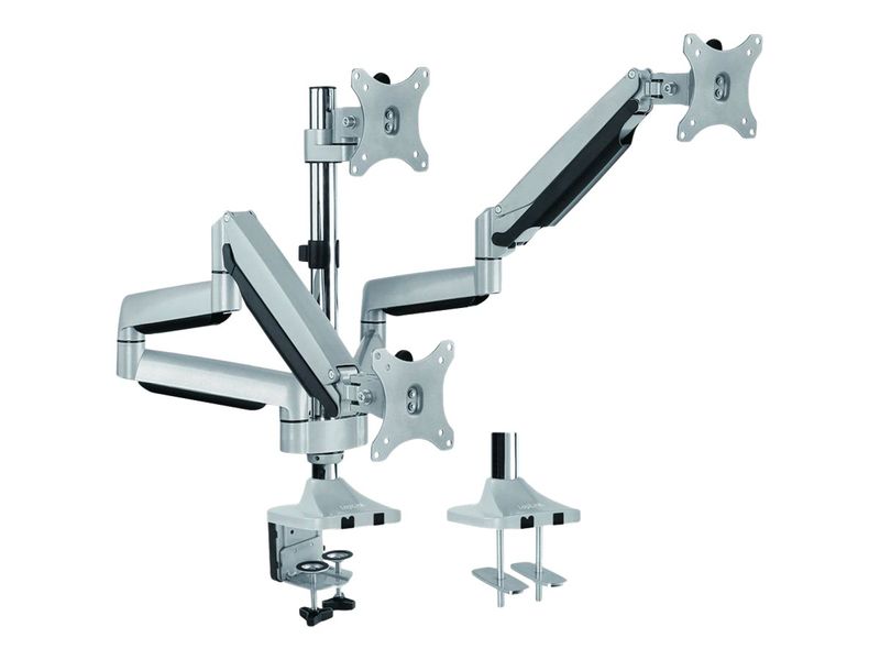 Triple Monitor mount, 13-32, aluminum, 2x gas spring