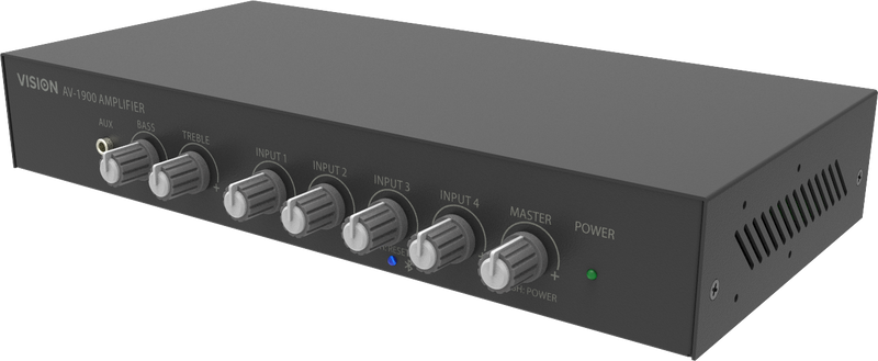 Vision AV-1900 - Mixer amplifier - powered - 4-channel - 100 Watt - rack-mountable