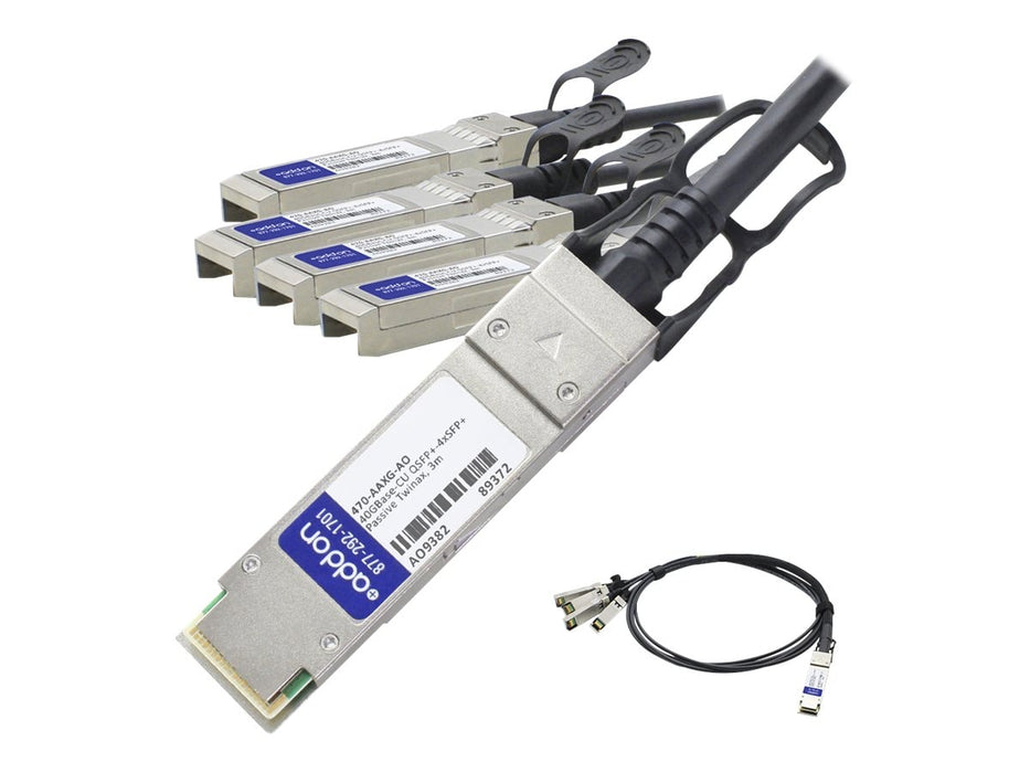 Origin Storage Dell Compatible Direct Attach Copper Breakout Cable 40G QSFP+ to 4x10G SFP+ (3m Passive)