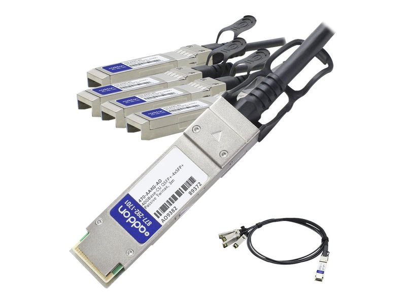 Origin Storage Dell Compatible Direct Attach Copper Breakout Cable 40G QSFP+ to 4x10G SFP+ (3m Passive)