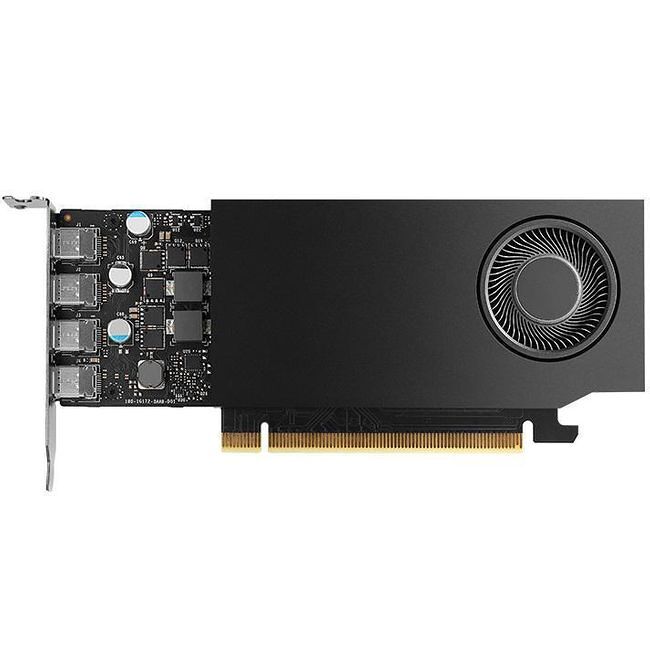 Graphics card - RTX A1000 - 8 GB GDDR6 - PCIe 4.0 x8 low profile - 4 x Mini DisplayPort - BULK PACKED -Board, ATX I/O bracket attached + LP I/O bracke