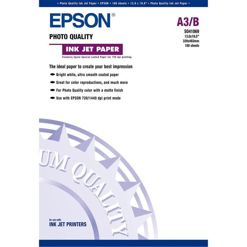 Epson Media, Media, Sheet paper, Photo Quality Ink Jet Paper, Graphic Arts - Graphic and Signage Paper, A3+, 102 g/m2, 100 Sheets