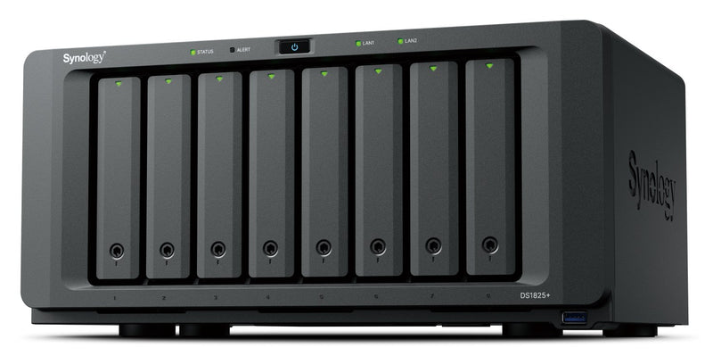 Synology DiskStation DS1825+ NAS/Speicherserver Ryzen Embedded V1500B 8 GB DDR4 0 TB Schwarz