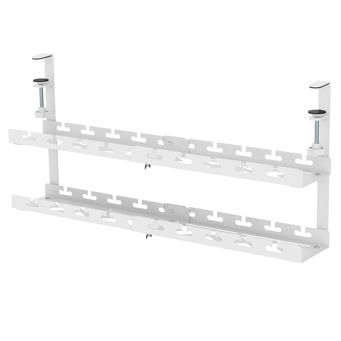 Maclean under-desk cable organizer, max. load 5kg, max. 728mm, 2 levels, white, MC-102 W