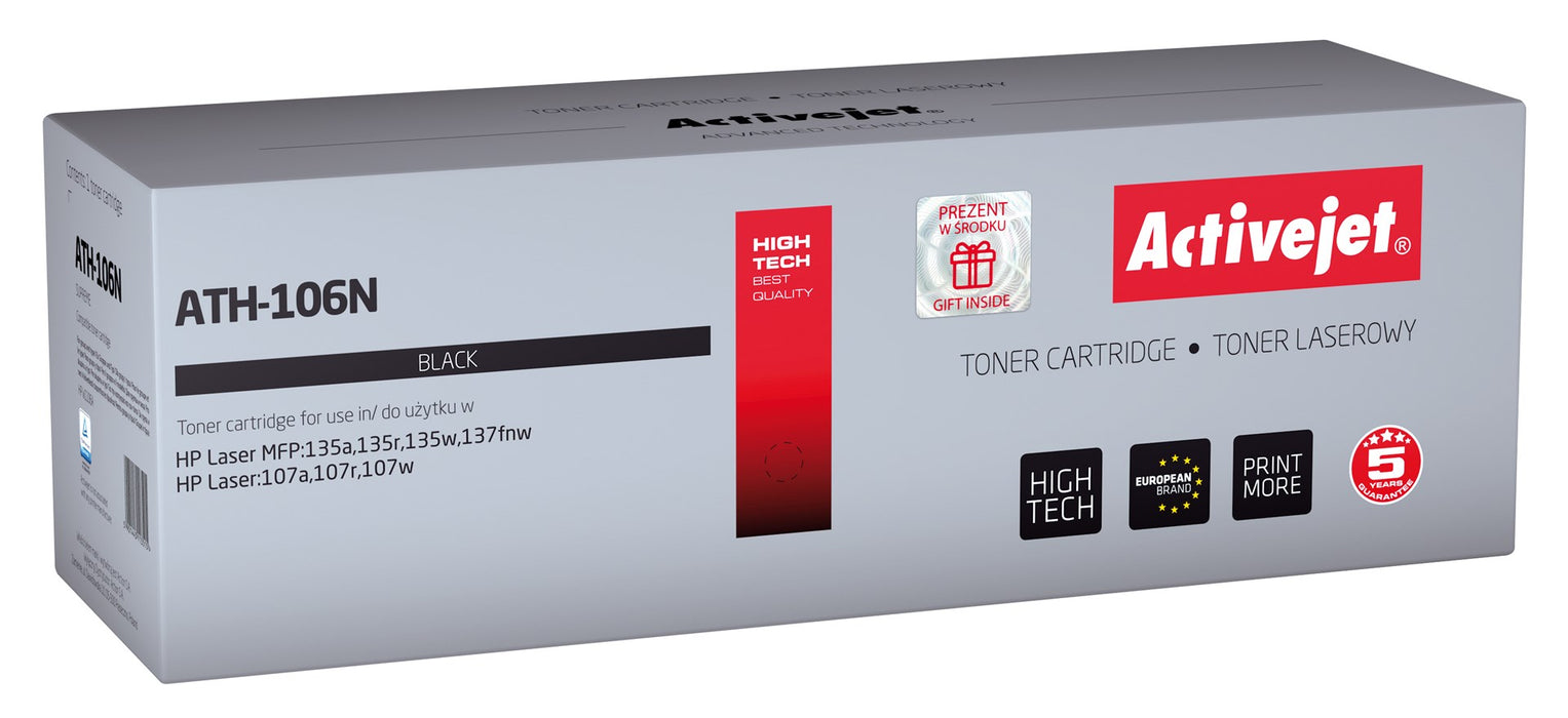 Activejet ATH-106N toner (replacement for HP 106A W1106A; Supreme; 1000 pages; black)