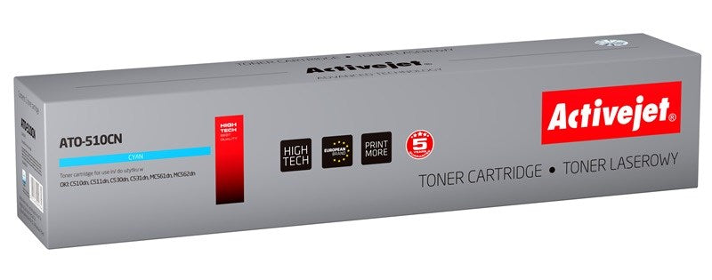 Activejet ATO-510CN Toner (ersetzt OKI 44469724; Supreme; 5000 Seiten; cyan)