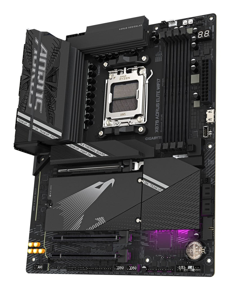 GIGABYTE X870 AORUS ELITE WIFI7 Motherboard - Supports AMD Ryzen 9000 CPUs, 16+2+2 phases VRM, up to 8000MHz DDR5 (OC), 3xPCIe 5.0 + 1xPCIe 4.0, Wi-Fi