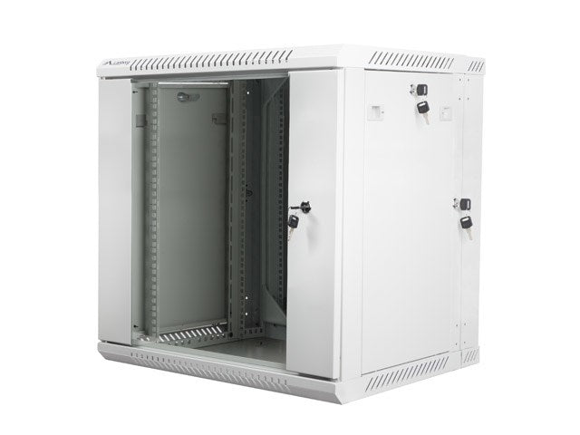 TWO-SECTION WALL-MOUNTED RACK CABINET 19" 12U 600X600 GREY LANBERG (FLAT PACK)