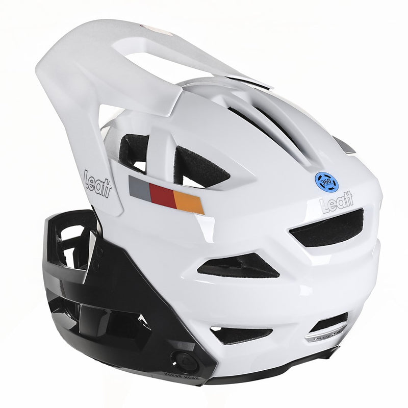 LEATT MTB Enduro 2.0 V23 Bike Helmet with Removable Chin Guard, Size M (55–59 cm), White