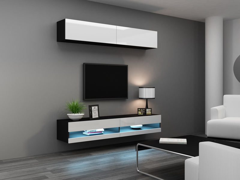 Cama TV stand VIGO NEW 30/140/40 black/white gloss
