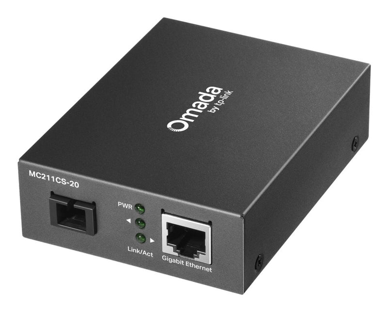 TP-Link MC211CS-20 RJ45 GbE to 1000 Mbps SM SC WDM Bi-Di Fiber Converter 1550/1310 20 km