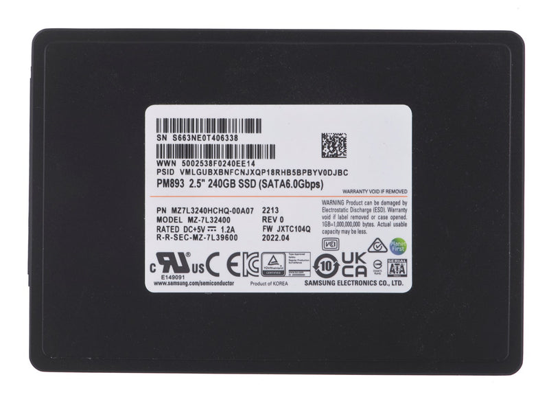 SSD Samsung PM893 240GB SATA 2.5" MZ7L3240HCHQ-00A07 (DWPD 1)