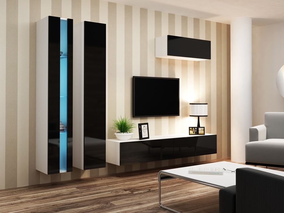 Cama Living room cabinet set VIGO NEW 1 white/black gloss