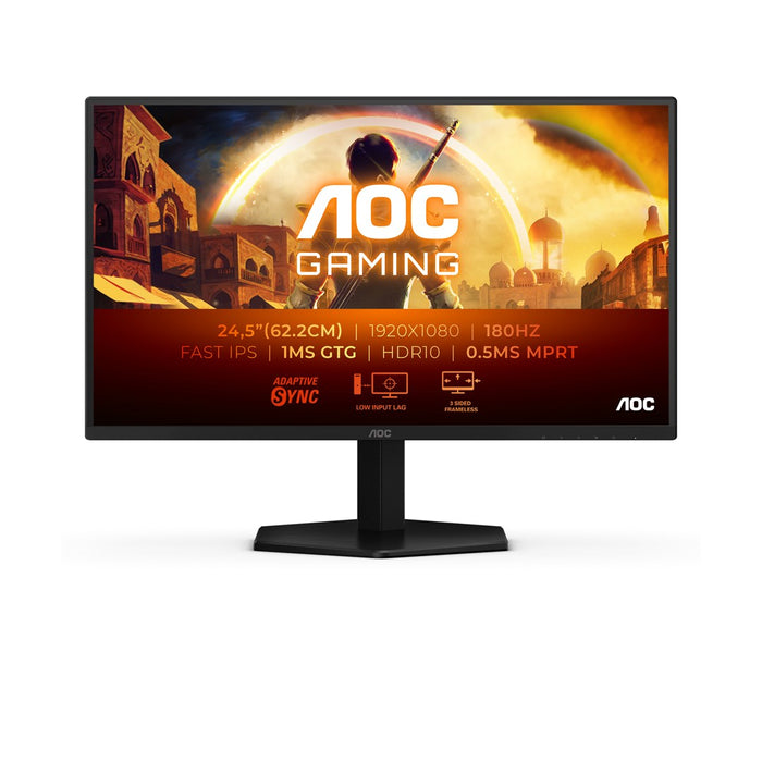 AOC Gaming 25G42E - LED monitor - gaming - 25" (24.5" viewable) - 1920 x 1080 Full HD (1080p) @ 180 Hz - Fast IPS - 300 cd/m  - 1000:1 - HDR10 - 0.5 m