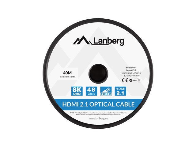 LANBERG HDMI CABLE M/M V2.1 40M 8K OPTICAL AOC