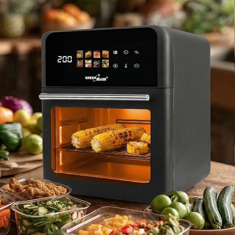 GreenBlue FRITEUSE SANS HUILE, 1800W, capacité 10L, 8 programmes, accessoires, minuteur, GB950