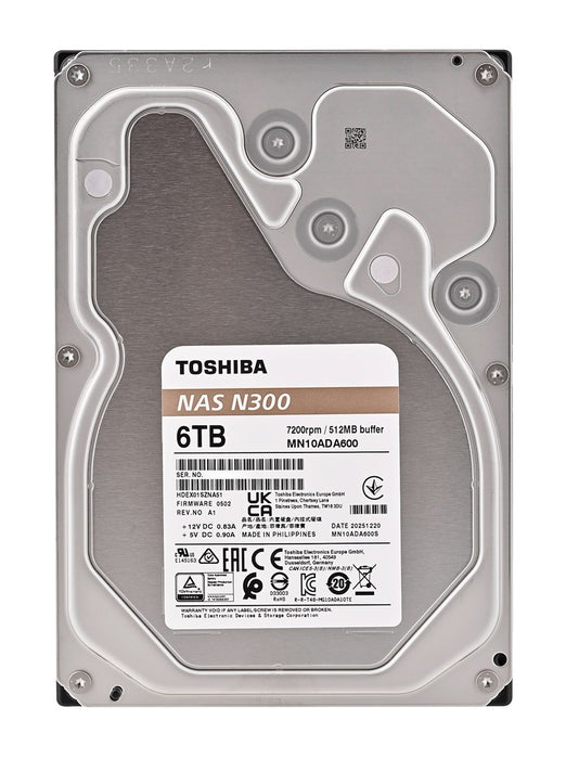Toshiba N300 internal hard drive 6 TB 7200 RPM 512 MB 3.5" Serial ATA III