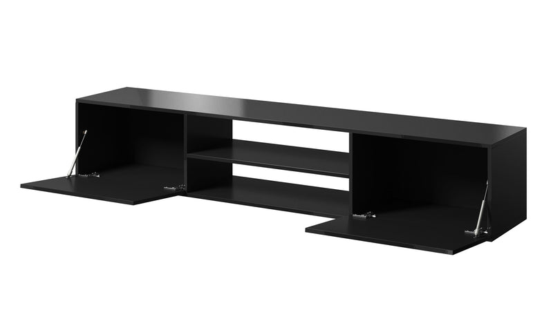 TV-Möbel SLIDE 200K 200x40x37 cm komplett hochglanz schwarz