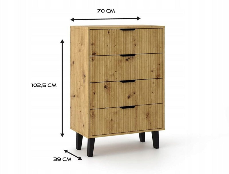 SCANDI 4S SLIM KOMMODE AUS EICHE ARTISAN